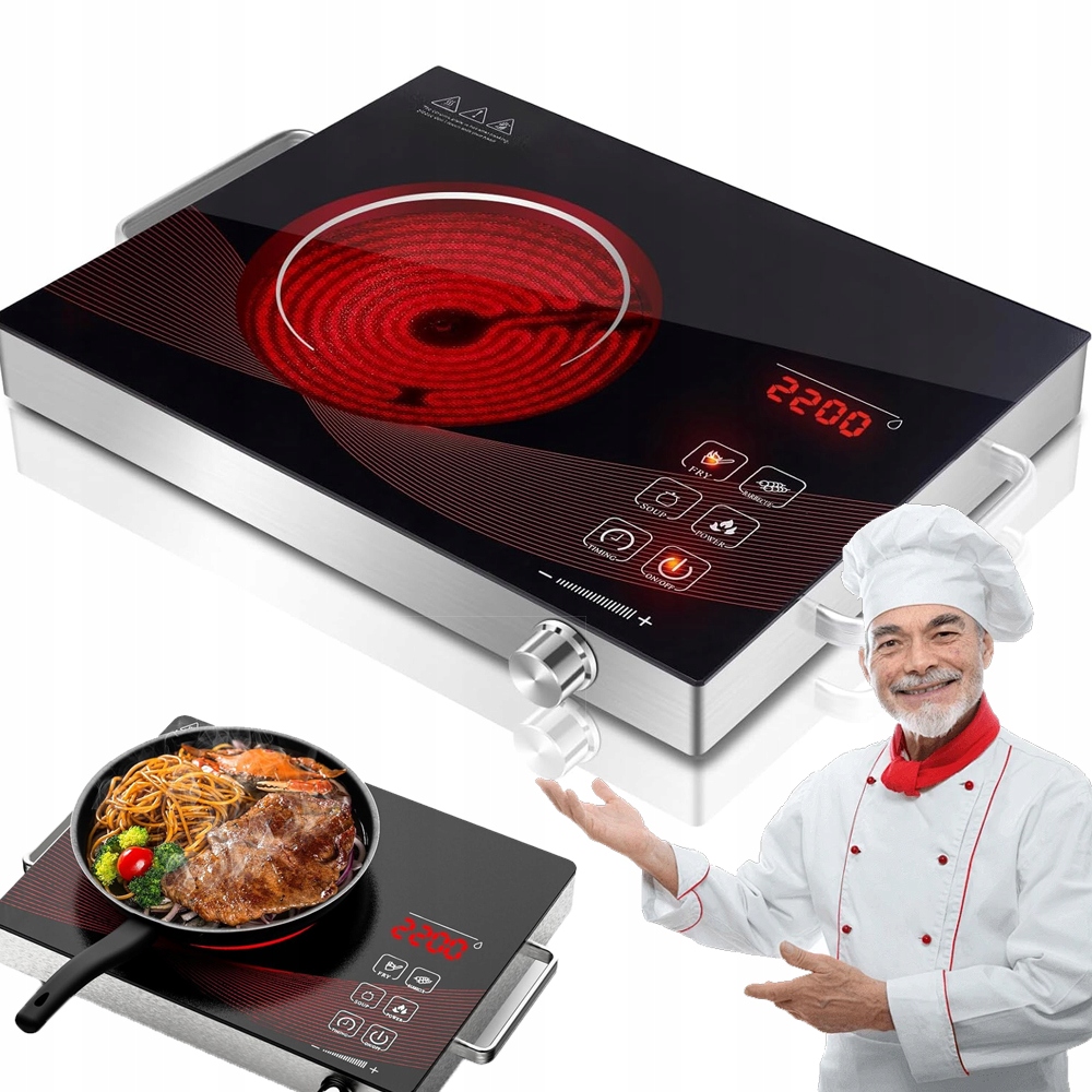 Płyta Indukcyjna Kuchenka Elektryczna Przenośna Jednopalnikowa 3500W Mocna