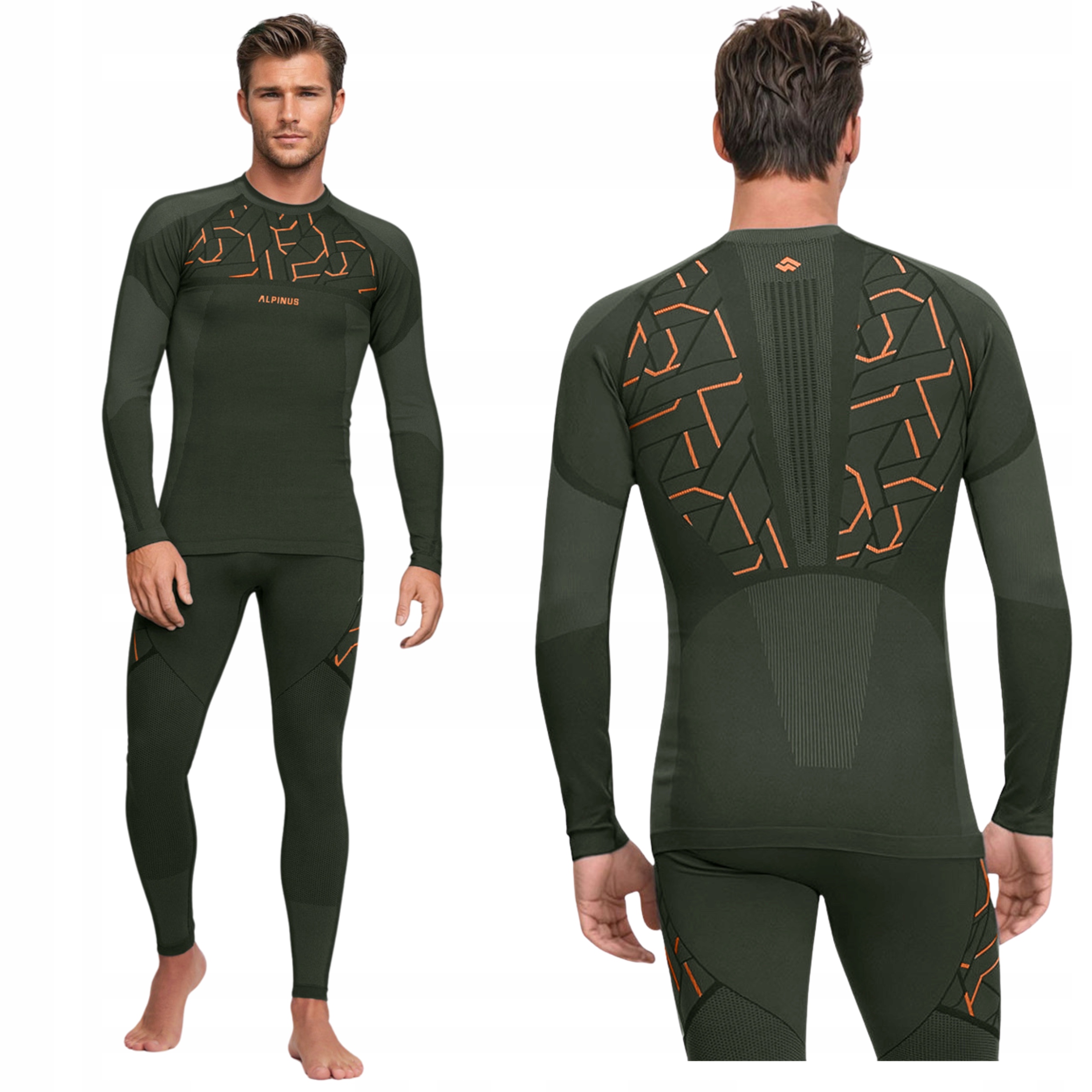 Alpinus Bielizna Termoaktywna Męska Zestaw Komplet Spodnie Bluza Gausdal M