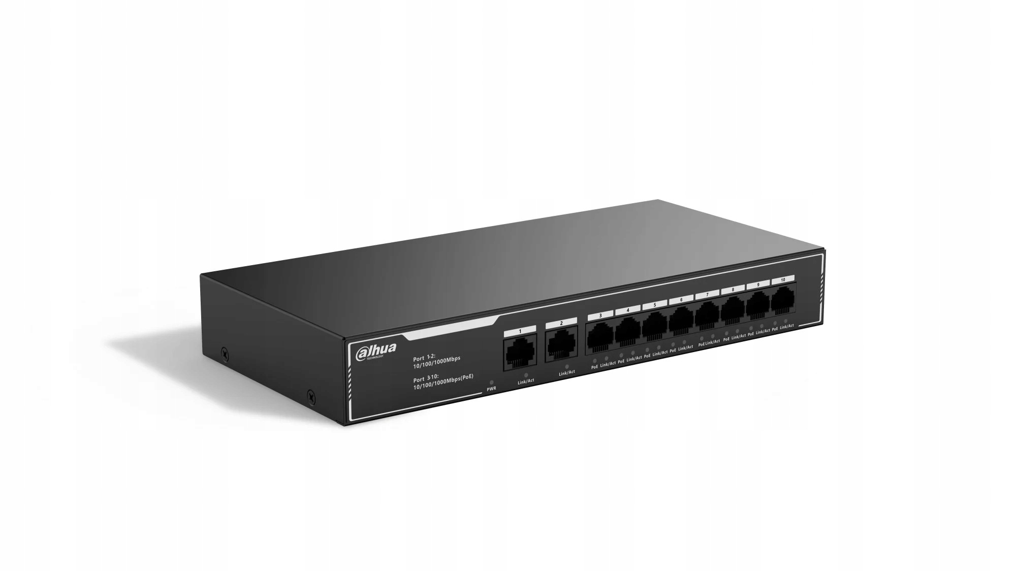 Dahua SG1010LP 10-portový ekonomický gigabitový prepínač PoE s 8 portami PoE