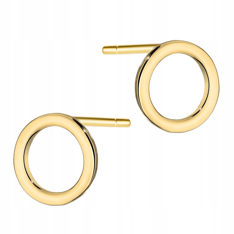 Zlaté Náušnice Dámské pr. 585 Kola Ring Kolečka na tyč 14k