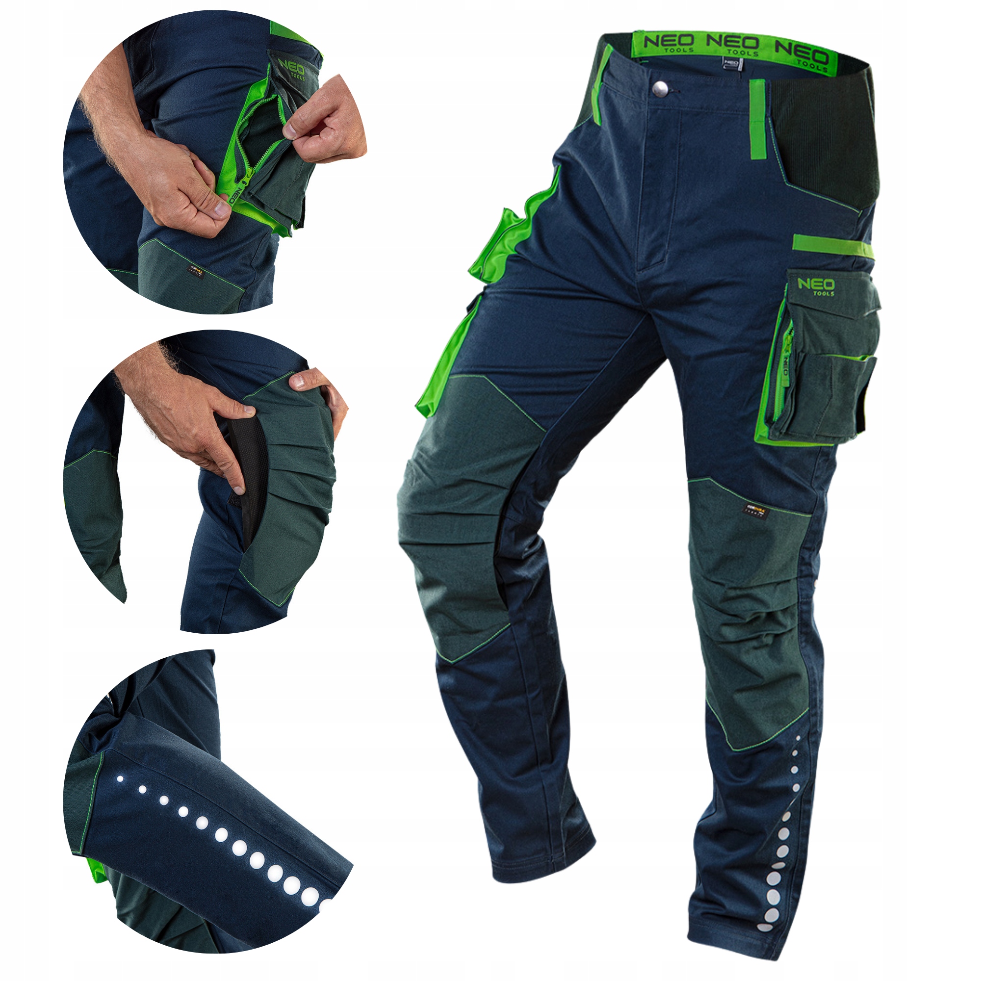 Spodnie Robocze Męskie Premium Wzmocnienia Cordura r. Xs Neo Tools