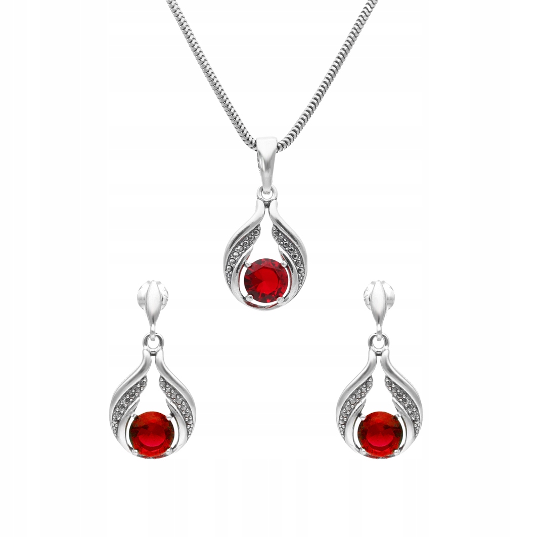 Osazené rubínově- stříbro zirkony