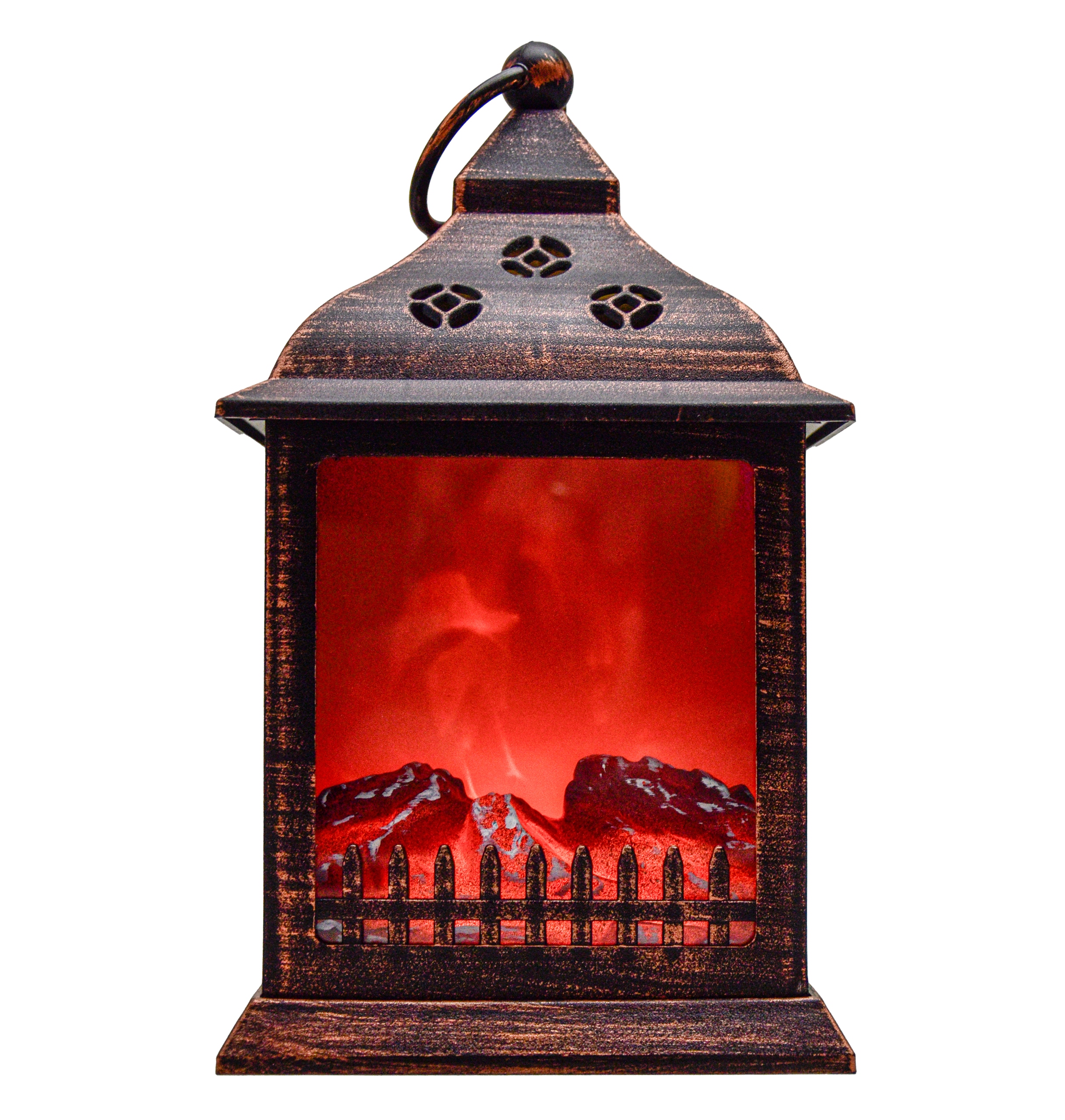 Krb Lucerna Led Lampion Imitace Ohně Vánoční Ozdoba Usb Baterie