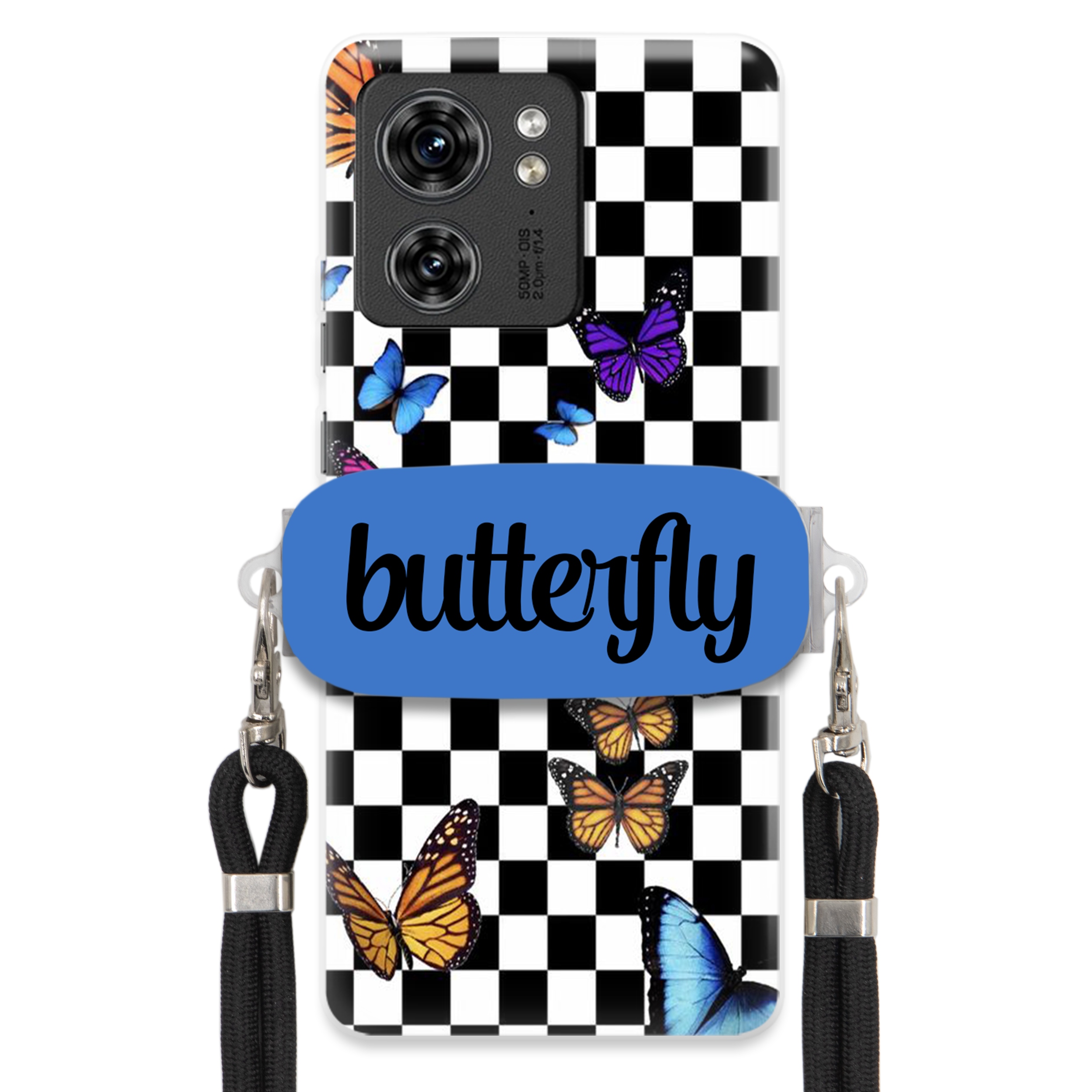 Puzdro Pre Motorola Edge 40 Puzdro Obdĺžnikový Držiak Vodítko Butterfly Motýle