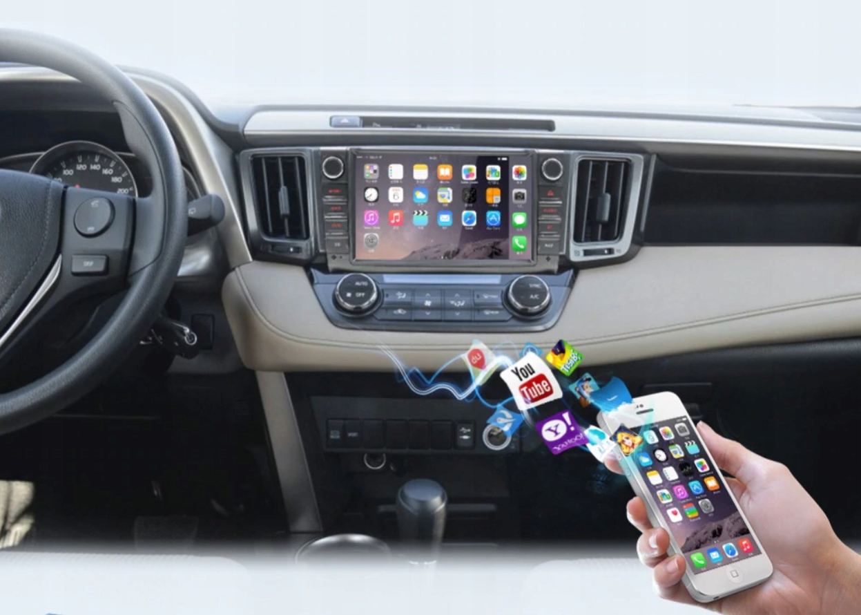 RADIO ANDROID DVD Toyota RAV4 2013-18 4/64GB Złącza AUX minijack RCA Pre-out (przedwzmacniacz) RCA Sub-out (subwoofer) USB