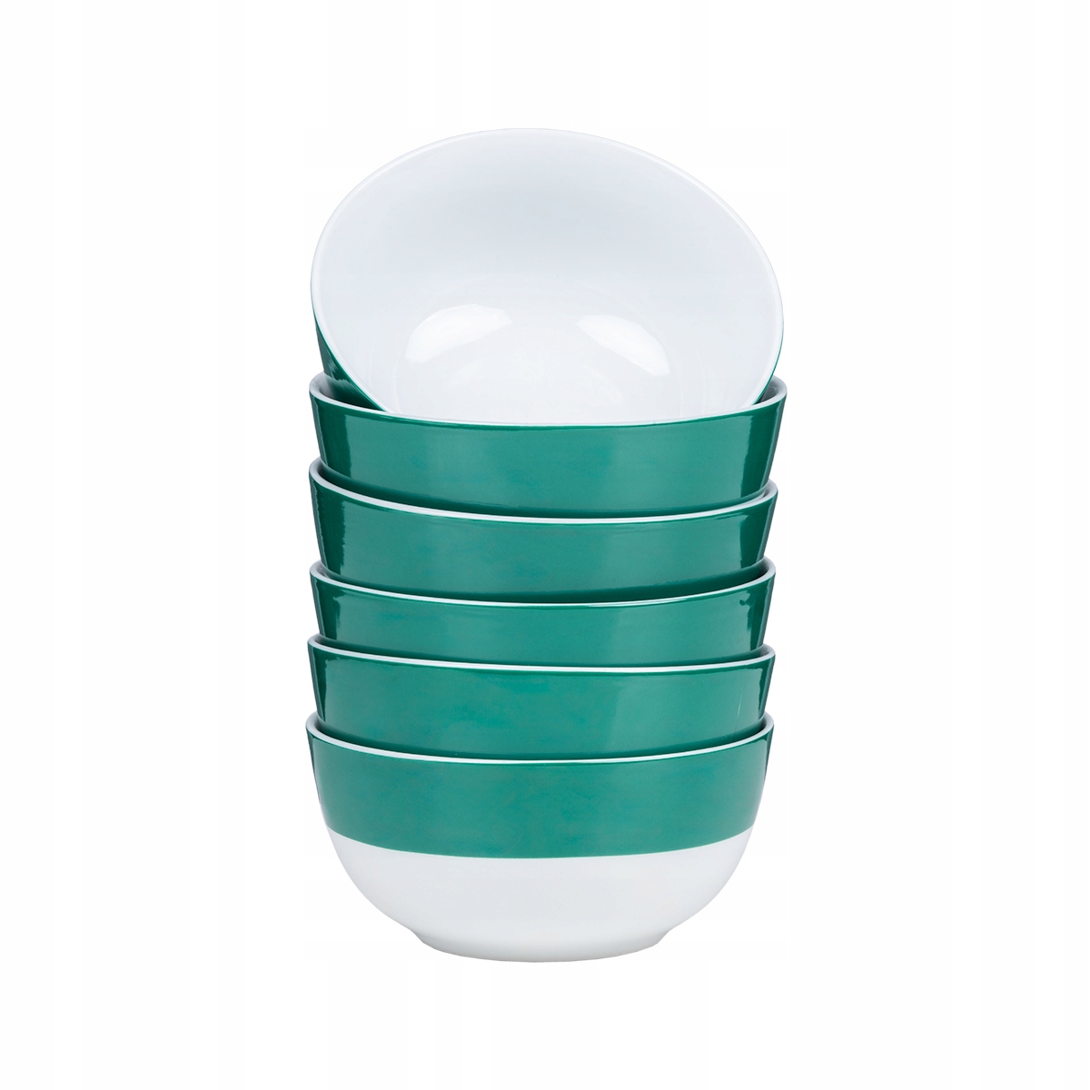 SERWIS OBIADOWY BOHO KOMPLET TALERZY 18EL. ZASTAWA NA 6 OSÓB ZIELONO-BIAŁY Linia BOHO