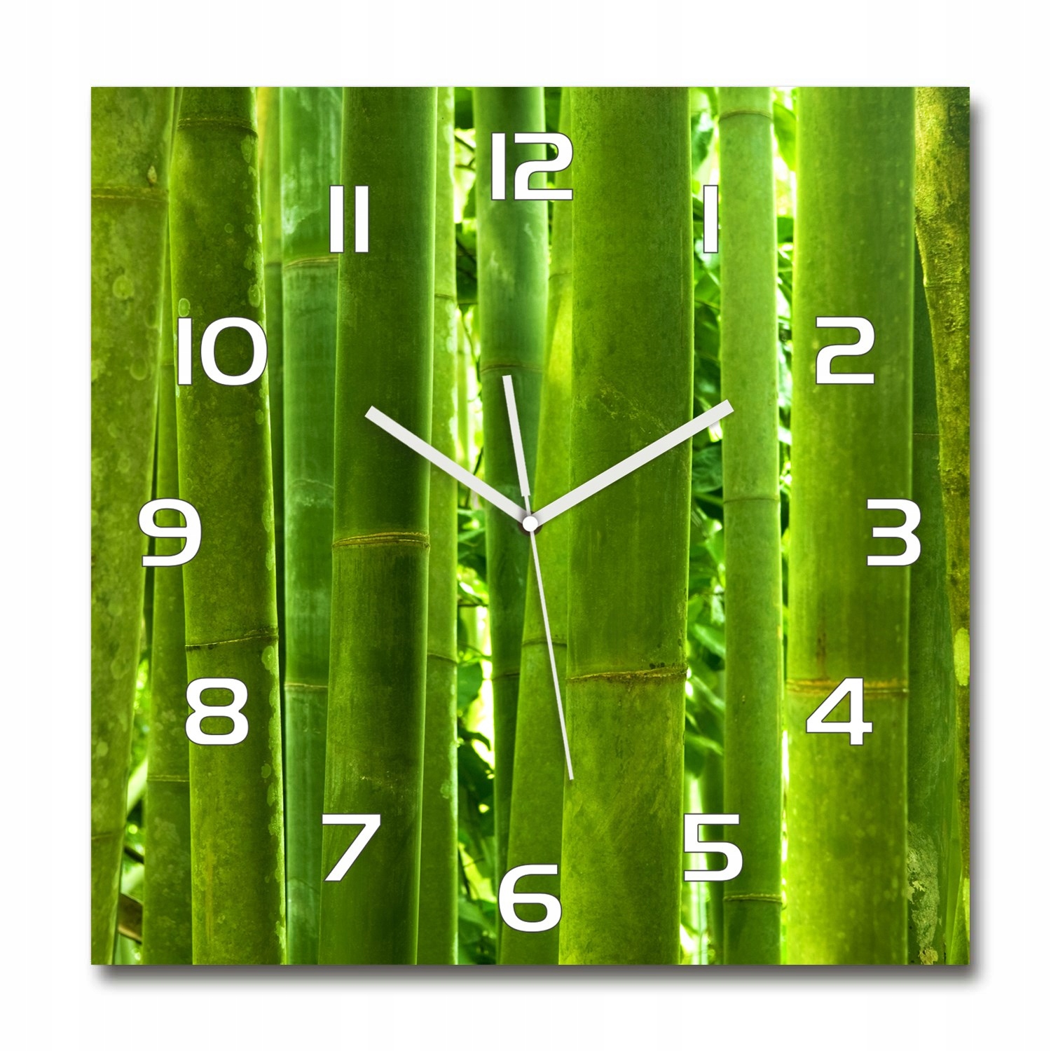 

Duży kwadratowy szklany zegar ścienny Bambus 60x60