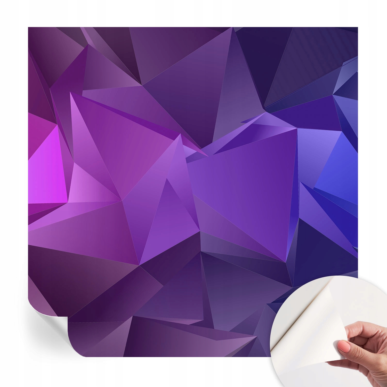 Samolepiaca fototapeta na stenu Premium Fialové trojuholníky 250 x 250 cm