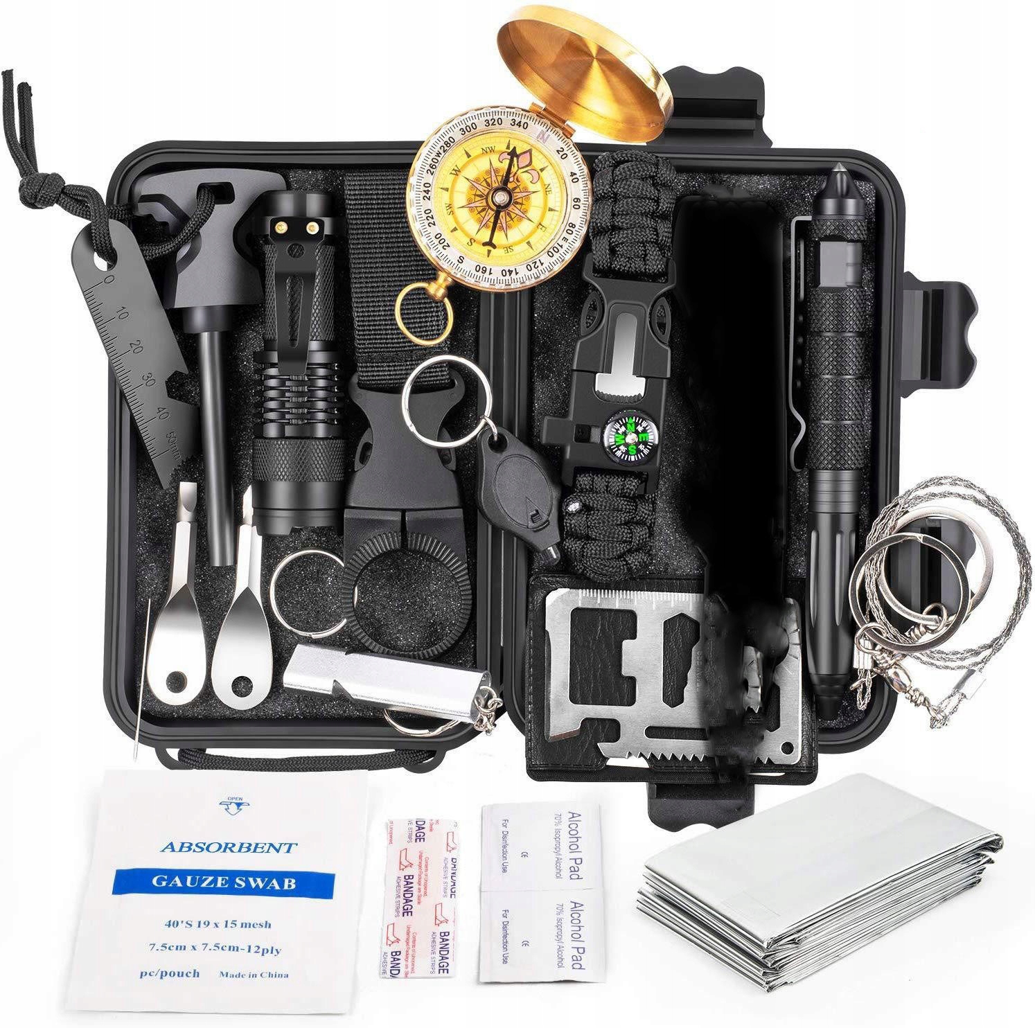 Zestaw survivalowy, przeżycia, przetrwania 15w1 Wojskowy