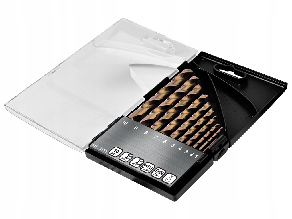 Sada Vrtáků Hss Do Kobaltového Kovu V-plus 10 Ks. 1-10 mm Verkatto