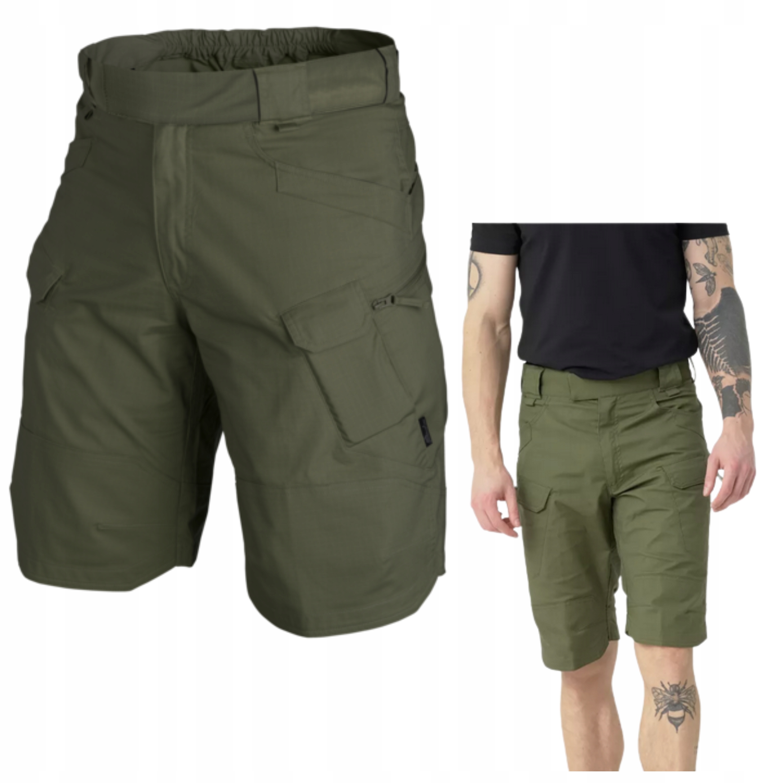 Pánské Kraťasy Kapsáče Uts 11" Ripstop Na Suchý Zip Helikon Olive Green S