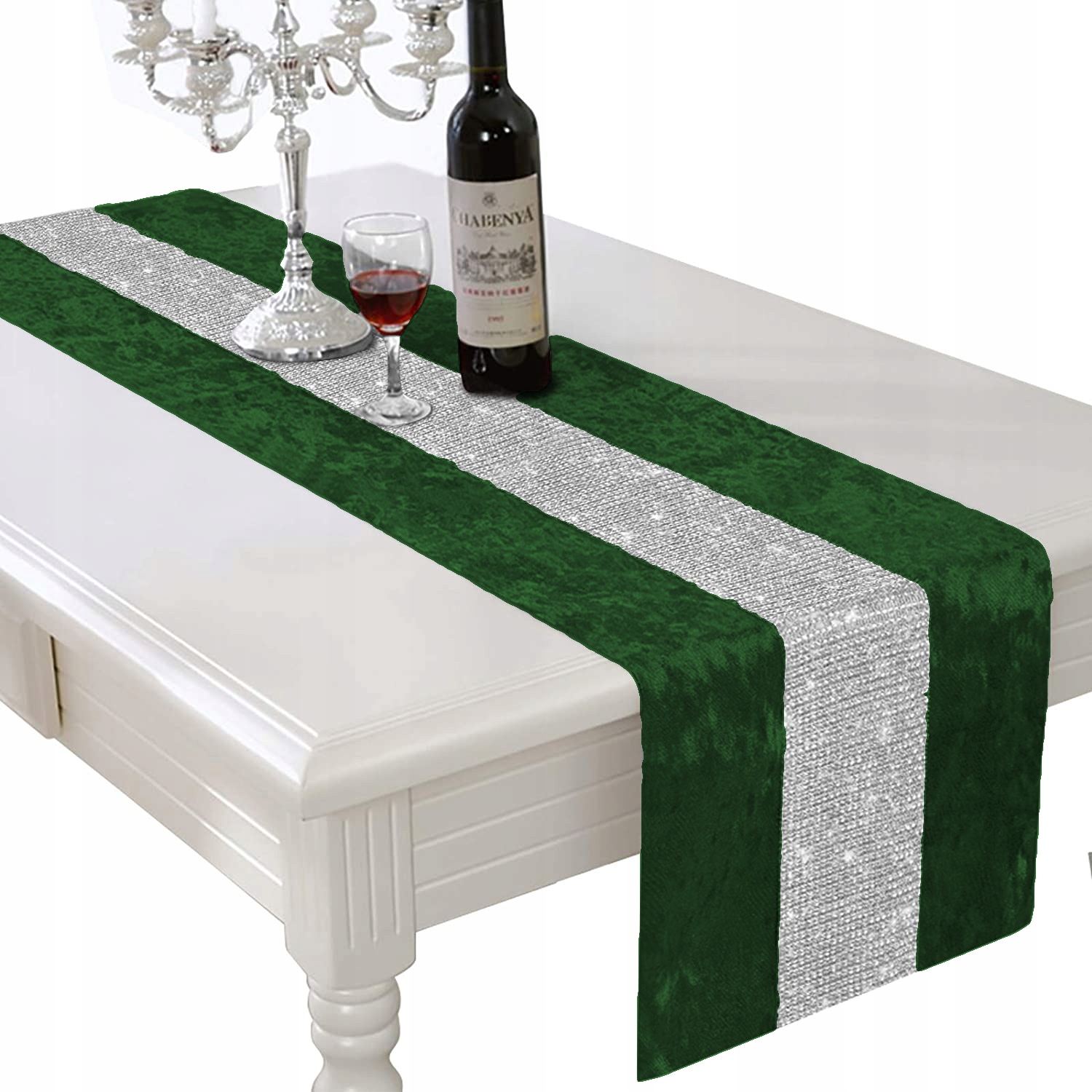 BIEŻNIK GRUBY CYRKONIE VELVET 40x120 WELWET WELUR