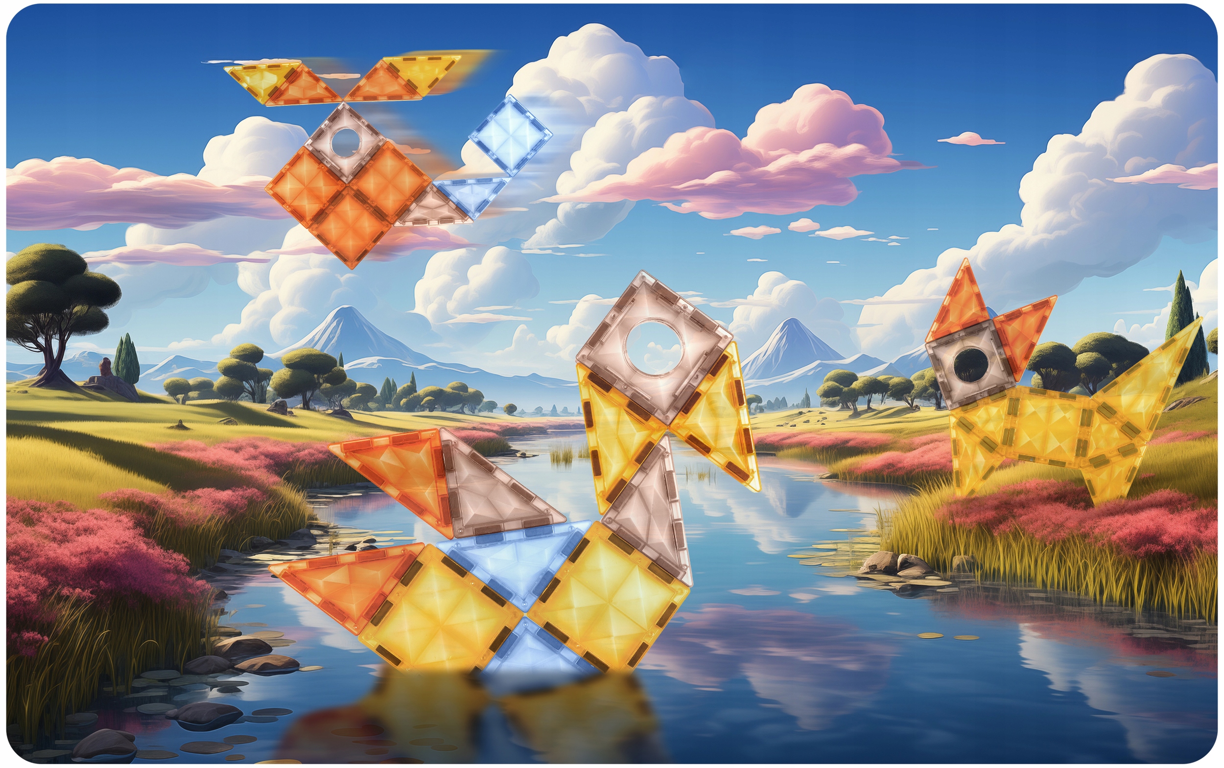 KLOCKI MAGNETYCZNE EDUKACYJNE KONSTRUKCYJNE AUTO UKŁADANKA DLA DZIECI 3D Bohater / Bajka brak