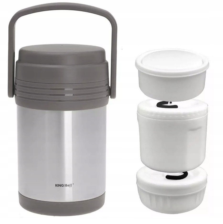 TERMOS OBIADOWY 1,5 L + 3 Pojemniki Nietłukący