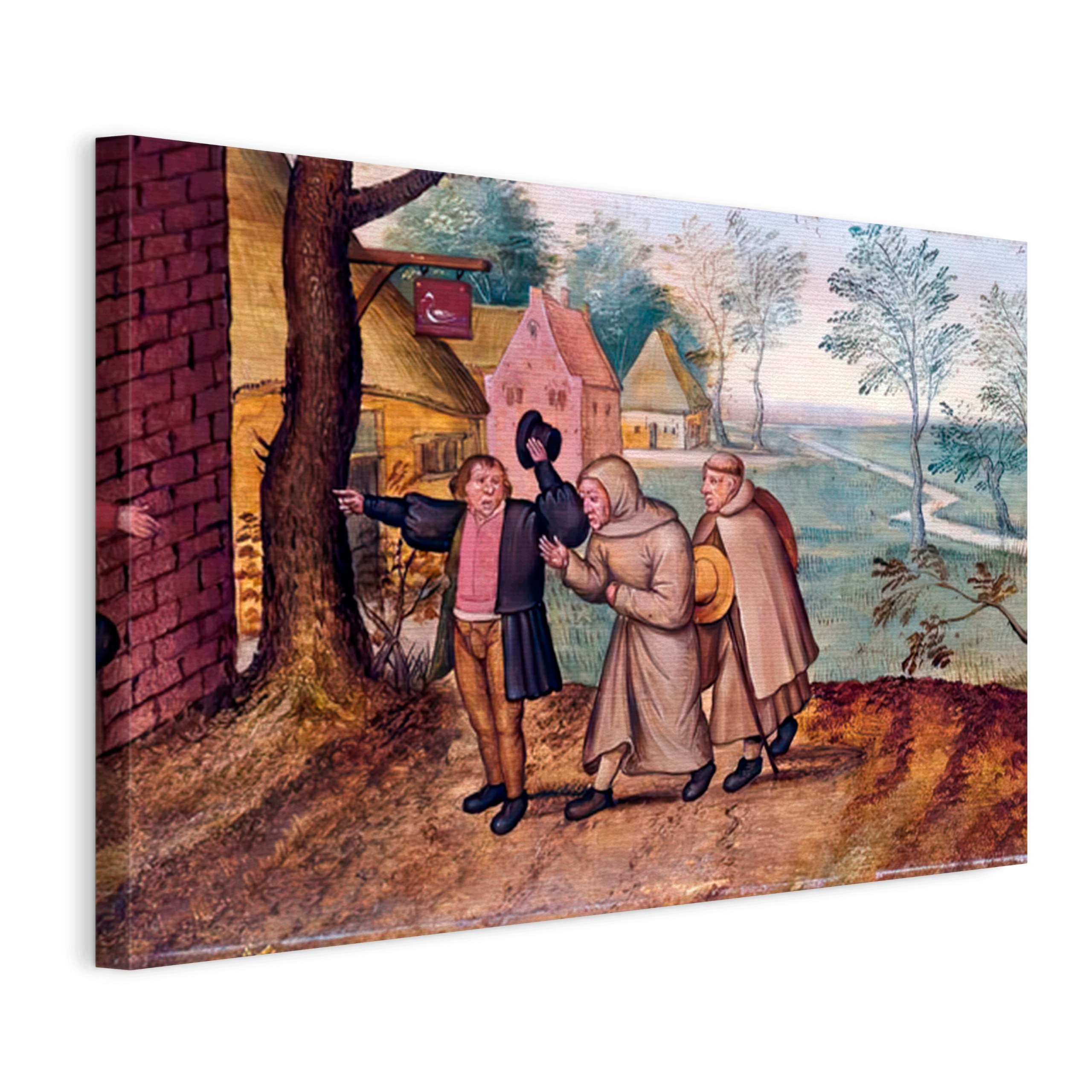 Obraz Na Plátne Mladší Pieter Brueghel Dvaja Mnísi Pred Domácnosťou 120x80