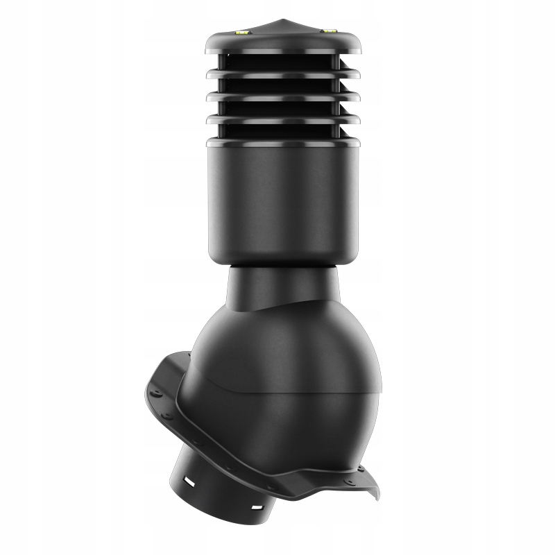 Větrací komín Smartline profil R fi 125 mm, zateplený, černý