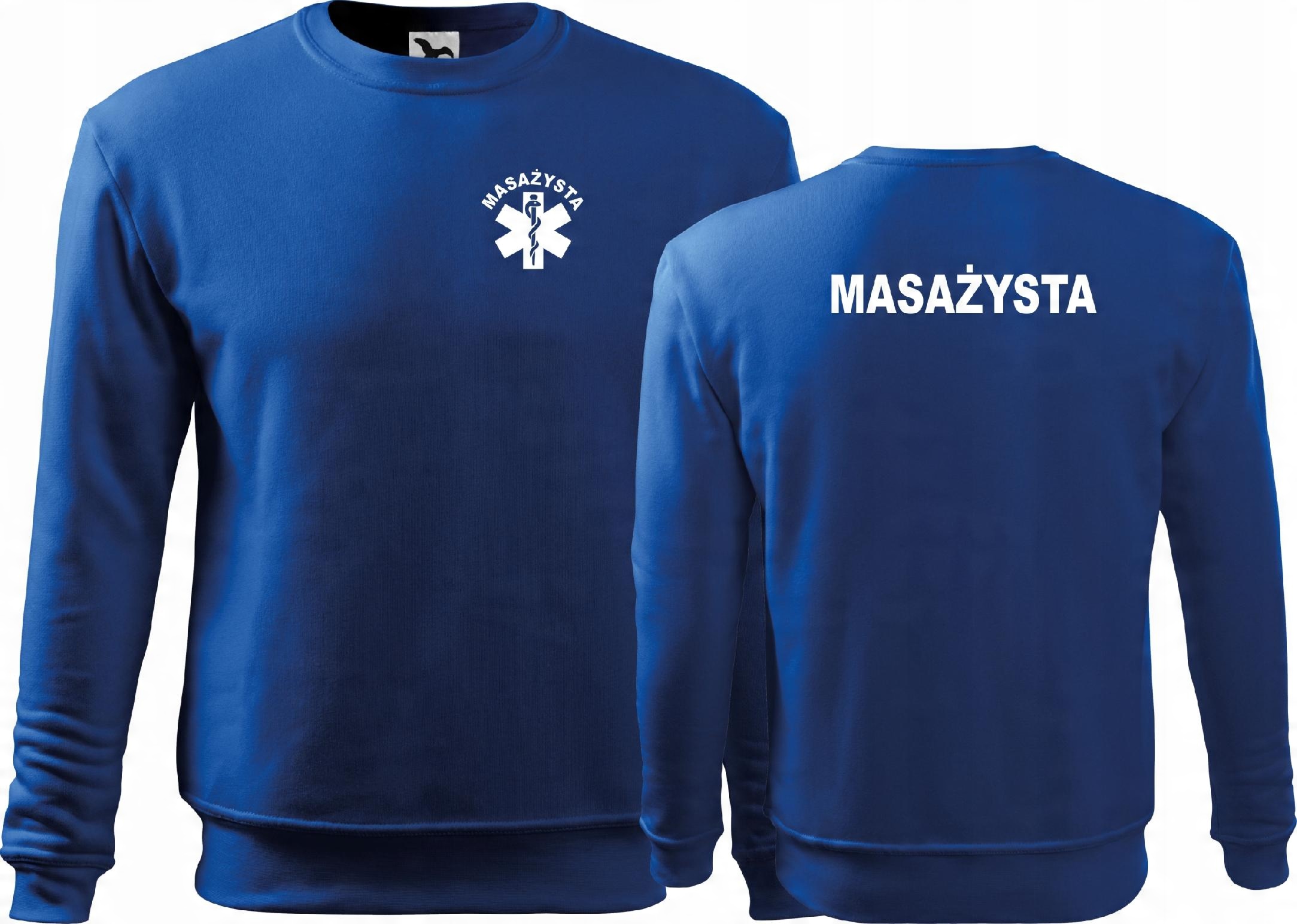 

Medyczna bluza męska z nadrukiem Masażysta r. L
