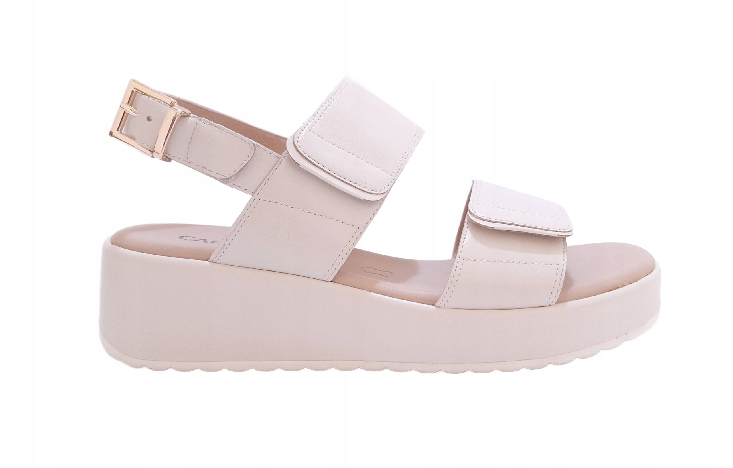 Béžové kožené sandály na platformě Caprice 28307 vel.41