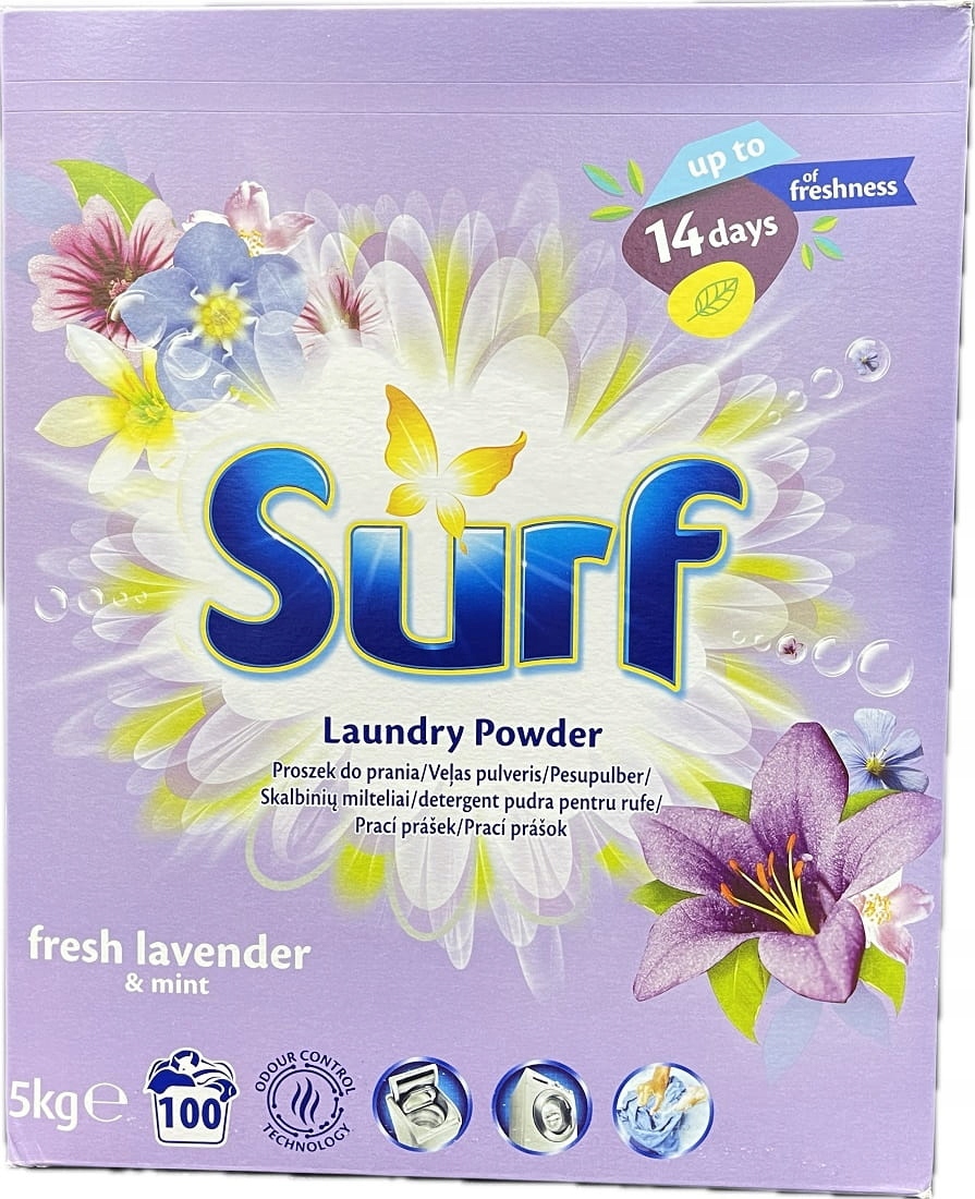 Levně Prací prášek Surf Fresh Lavender ‎& Mint 100p 5kg
