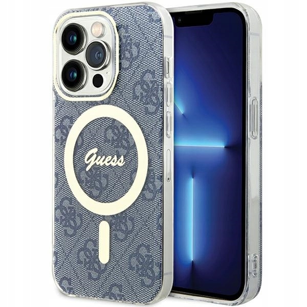 Pouzdro Guess Magsafe Obal Silikonové Pouzdro Pro Iphone 15 Pro Max, Modré