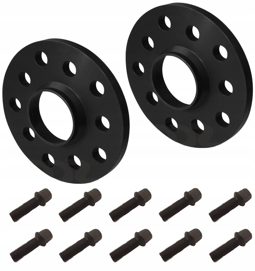 Černé distanční vložky 5x100/112x57,1 Vw Audi Skoda Seat 17 mm černé šrouby Oem