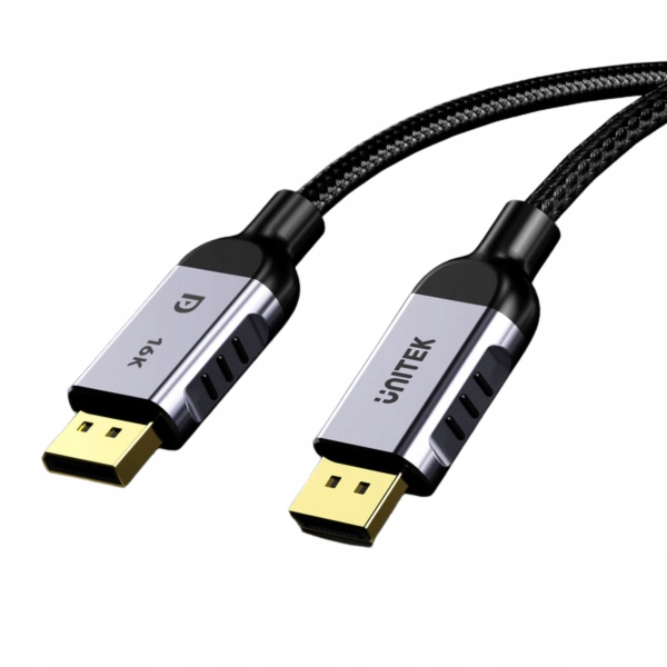 Kabel przewód DisplayPort 2.1 8K@120Hz 2m HDR 80Gbps Unitek C1626GY01-2M