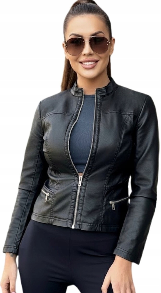 Kurtka Ramoneska Escandelle Stójka Paris_46 Skórzana EkoSkóra Bestseller