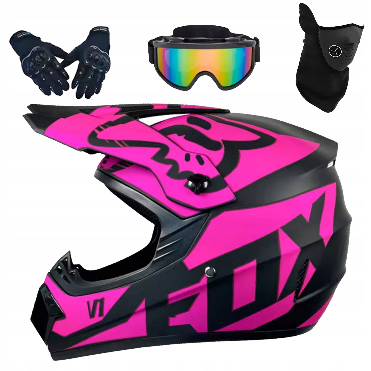 Helma Na Elektrickou Koloběžku Cross Enduro Quad Bmx Helma Brýle Rukavice M