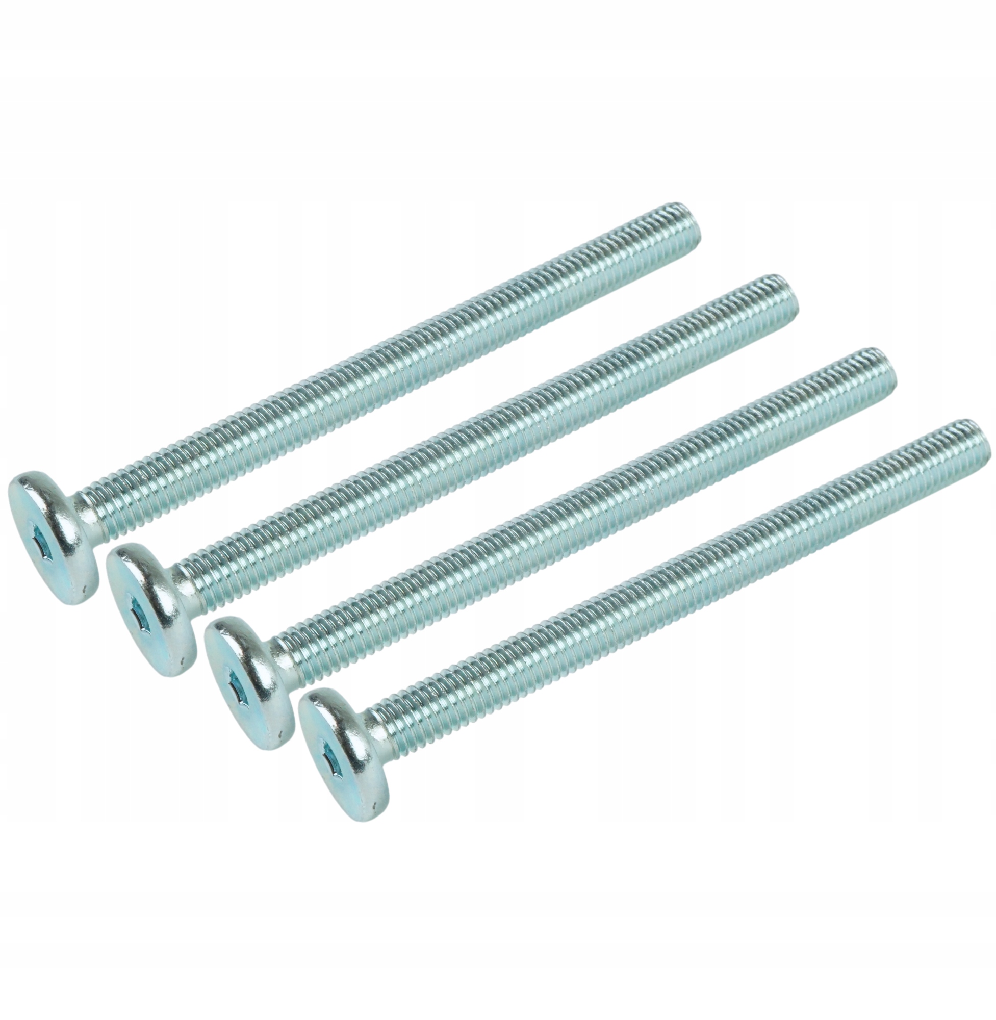 100 x metrický šroub M8 x 100 mm pozink bílý s válcovou hlavou, nábytkový šroub