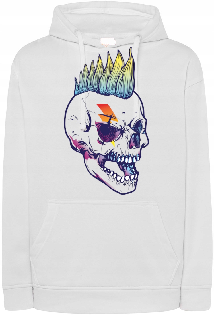 Mikina s barevným potiskem Lebka Irokez vel. 3XL