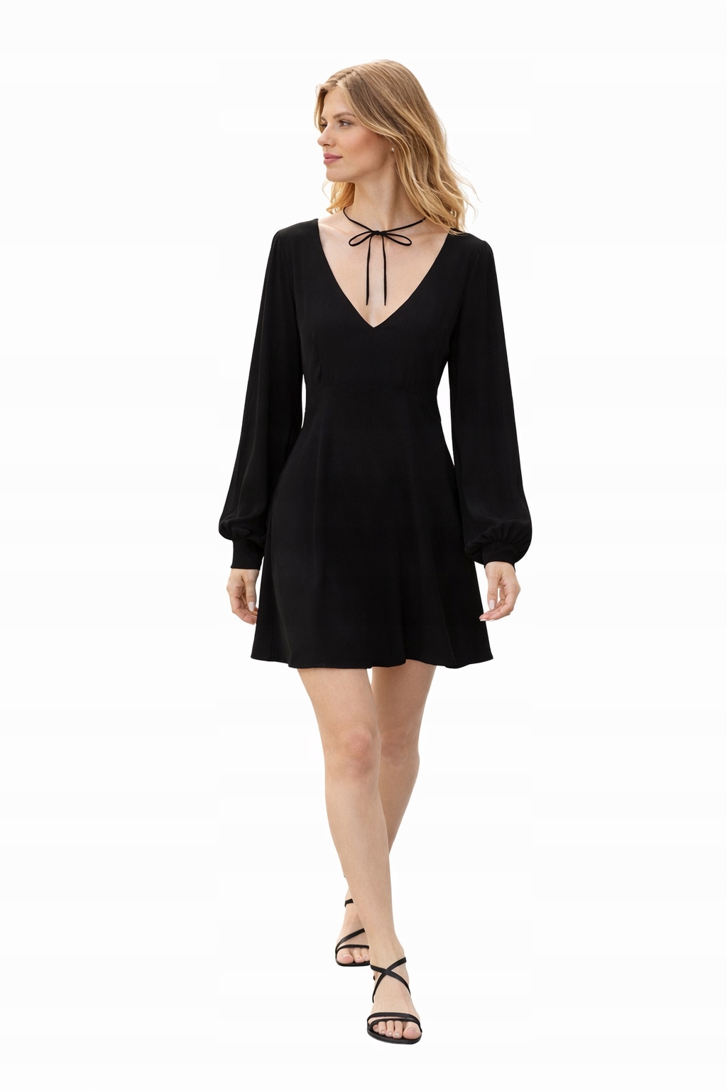 Tommy Hilfiger Černé Šaty S Dlouhým Rukávem A Výstřihem Do V 34 I3C