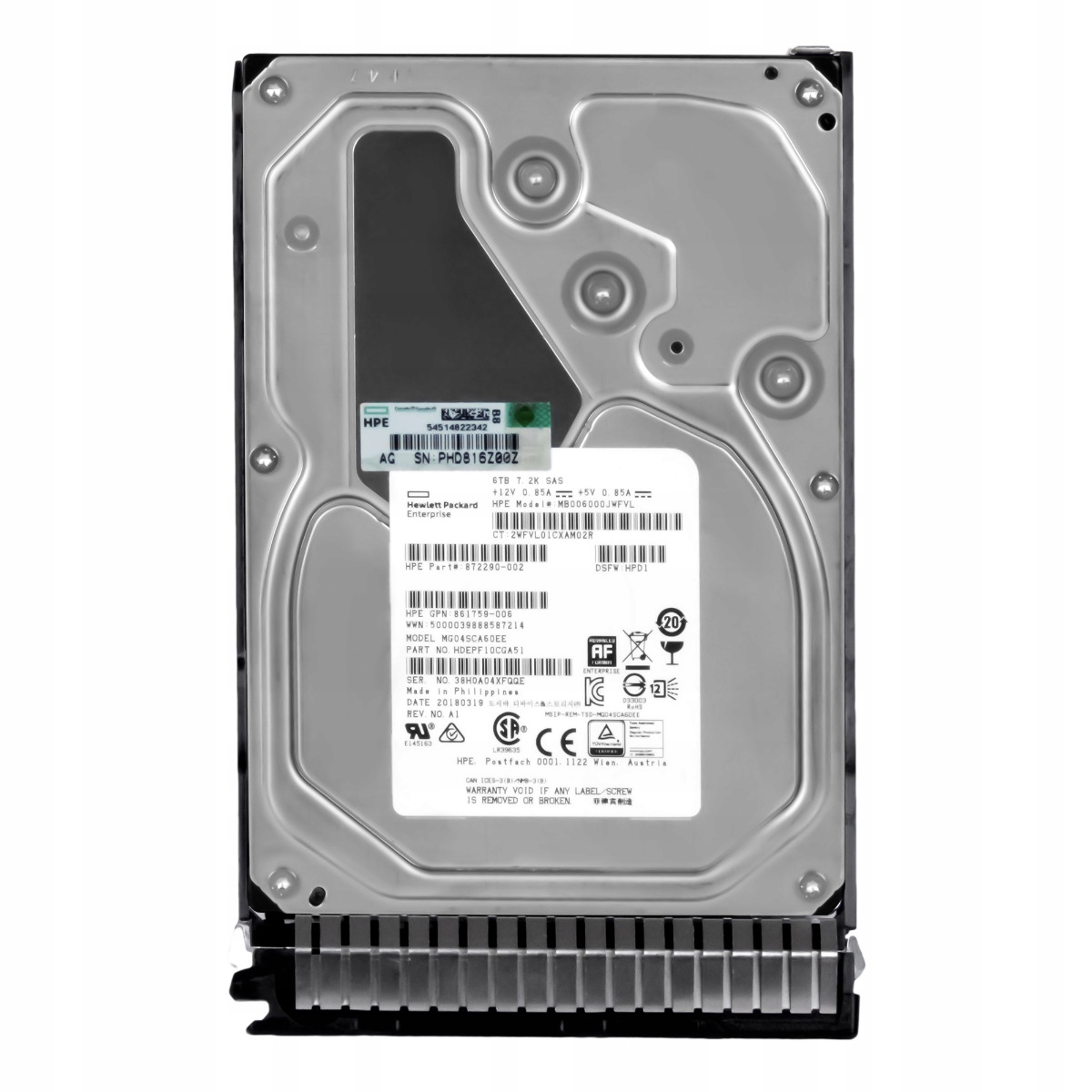 Hp 872290-002 6TB 7.2K 128MB SAS-3 3.5'' MB006000JWFVL