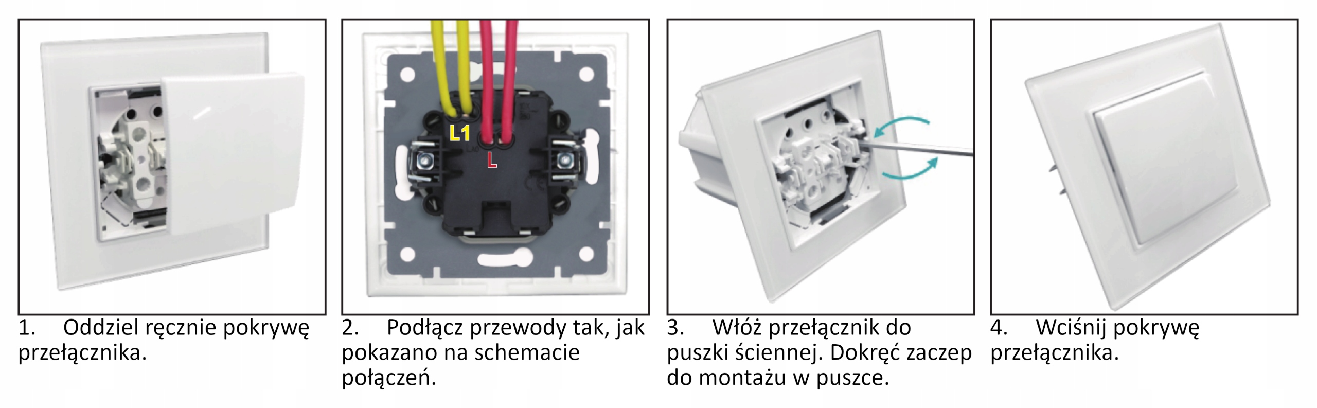MECHANIZM WŁĄCZNIK KLASYCZNY SCHODOWY PODWÓJNY CZARNY SERIA EVO2 Marka Indual