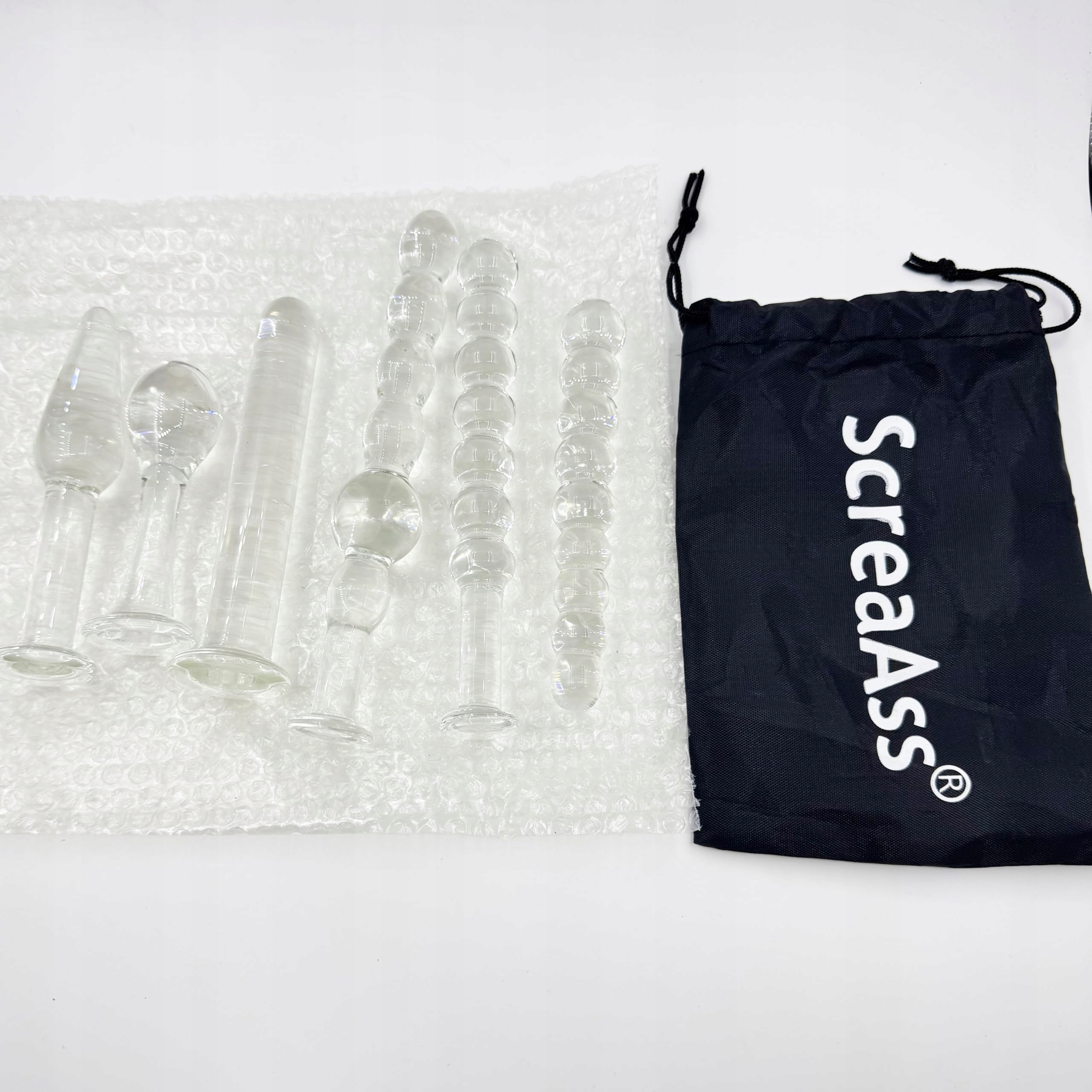 SCREAASS Zestaw 6 Sztuk Szklanych Dildo i Analplugów Dla Początkujących — miniatura 6