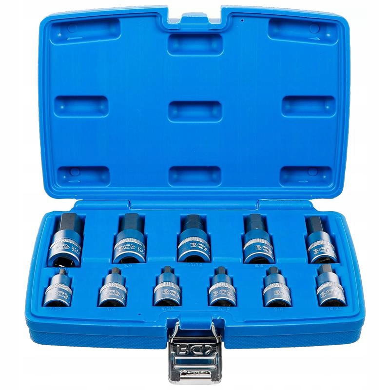 Sada 12 nástavců s bitem, šestihranná zásuvka, palcové, Bgs 5053