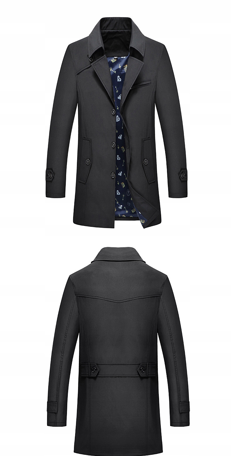 MĘSKA JESIENNA PŁASZCZ PROCHOWIEC PARKA BIZNESOWA Rozmiar XXL