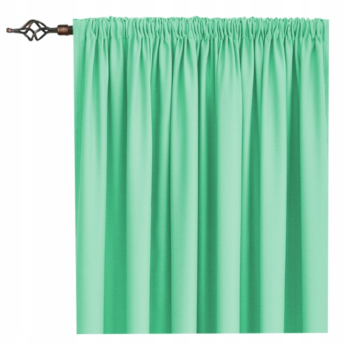 ZASŁONA MATOWA PANAMA NA TAŚMIE 145x250 miętowy