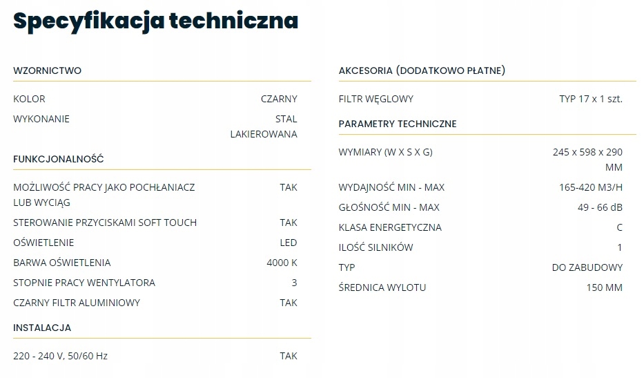 Okap KBH 0661 B Kitchen Connect BLUETOOTH Kernau Model KBH 0661 B Kitchen Connect