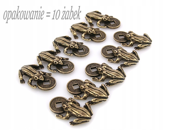 ŻABKA Z MONETĄ ZŁOTA Z PASKIEM ZESTAW 10 SZTUK