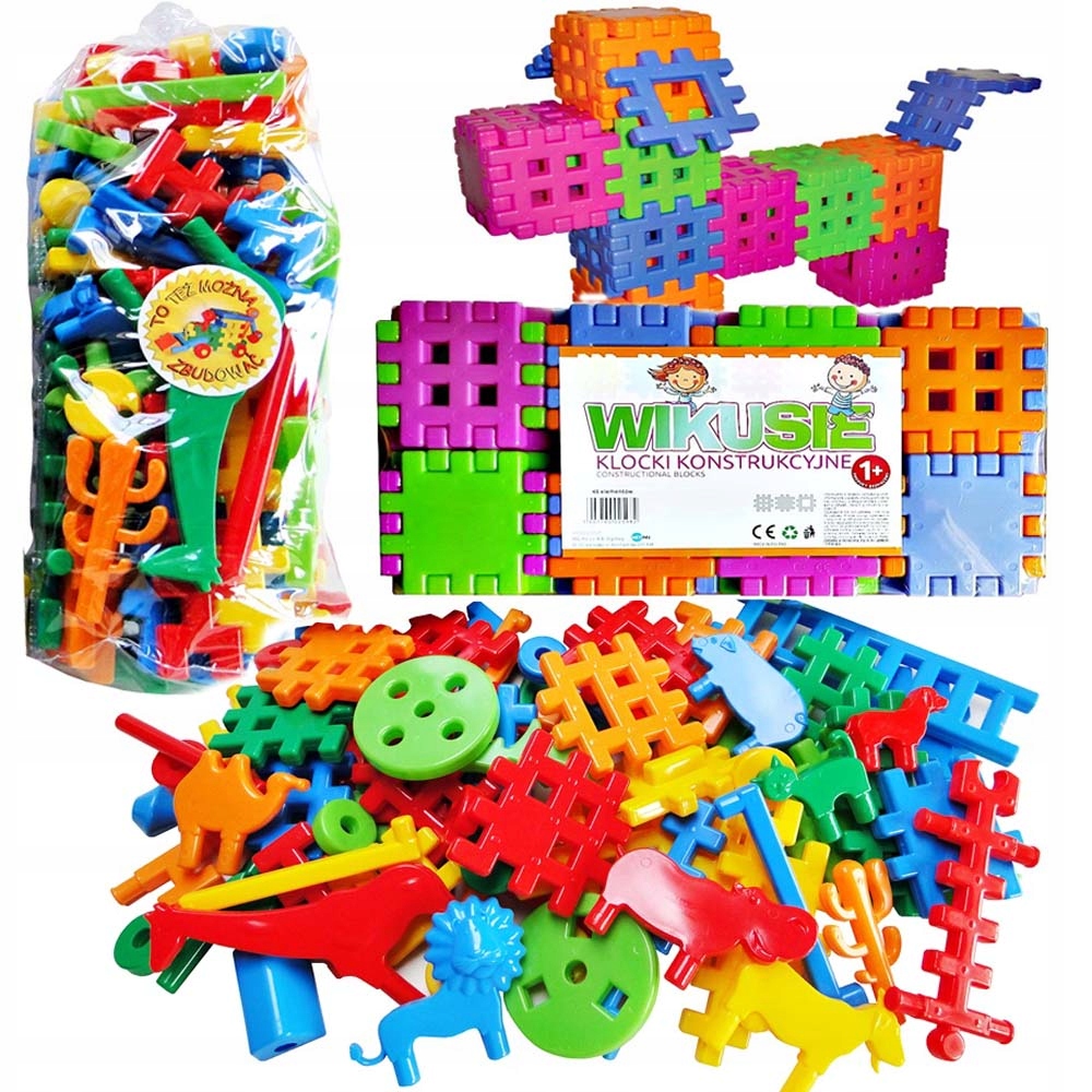 

Zestaw Klocki Wafle MIX 80 El Wafle 48 Wikusie