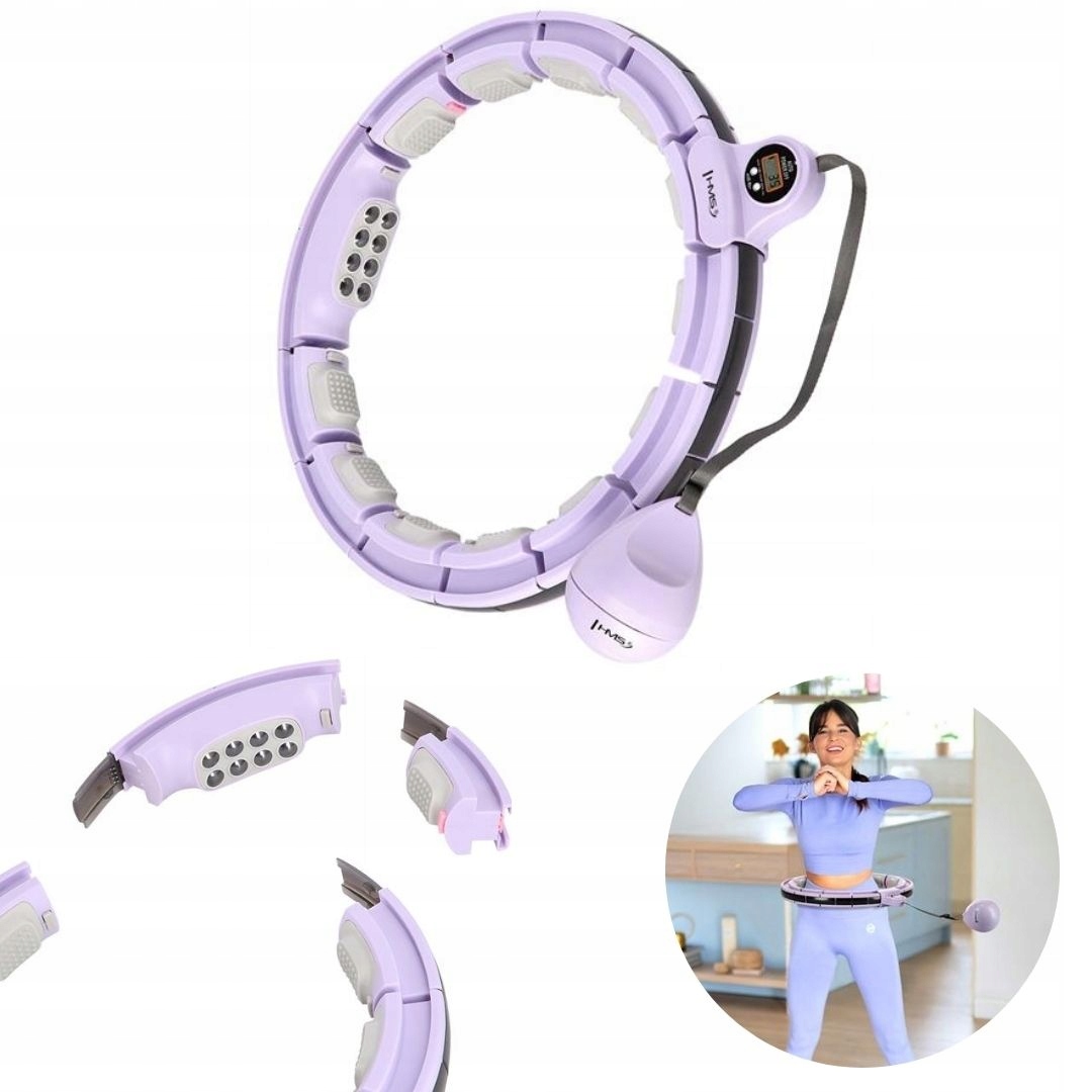 Hula hoop regulovatelný spalovač tuků s počítadlem závaží a výstupky