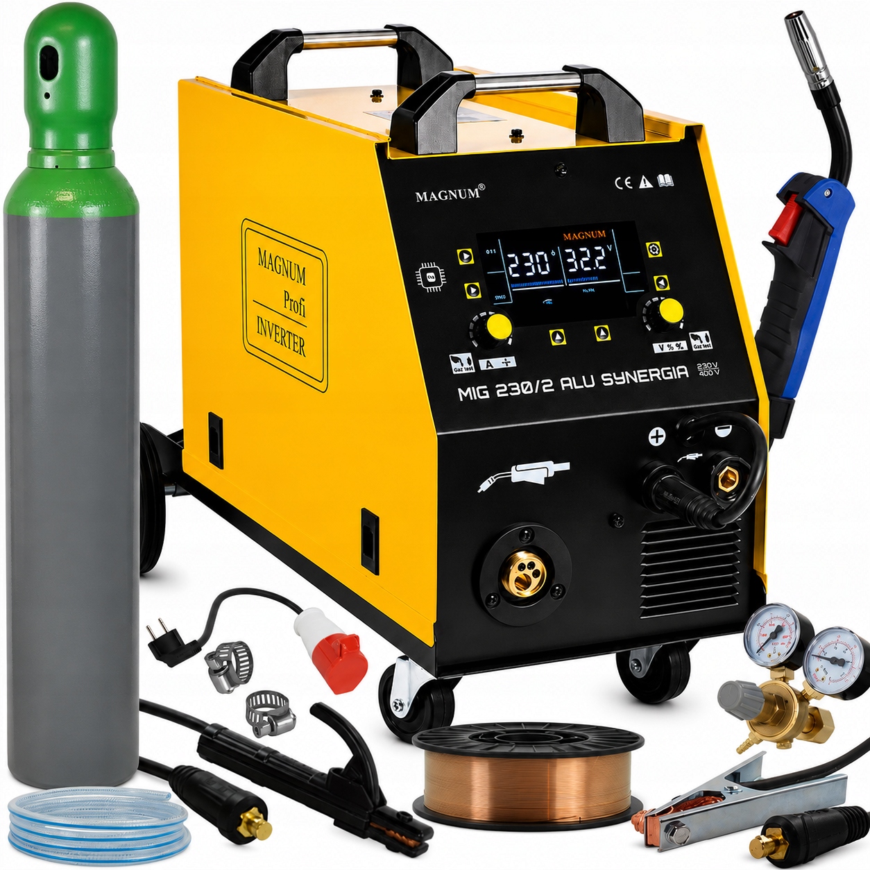 Spawarka migomat Magnum Mig 230/2 Alu Synergia 230/400V Spot 2T 4T S4T