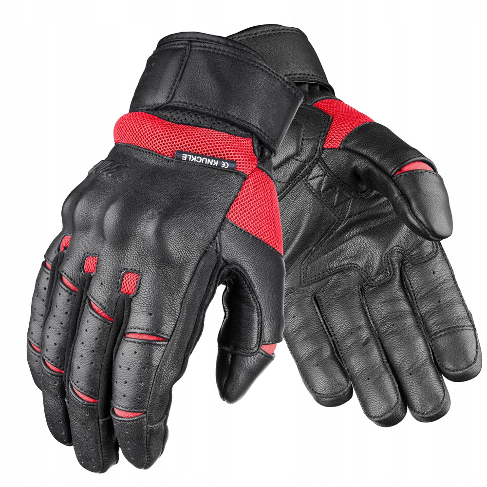 Wolf Skórzane Rękawice Motocyklowe Obsługa Ekranów Dotykowych Gusto Red S