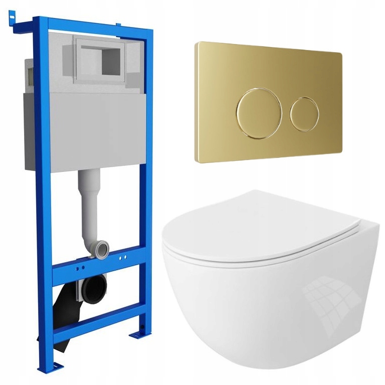 Podomítková nádržka Lavita 50x110 Wc mísa Sinto 2.0 vířivá zlaté tlačítko