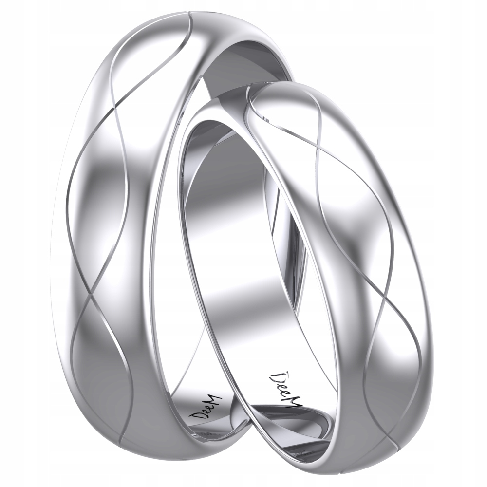 

Delikatnie Zdobiona Obrączka Z Białego Złota 585