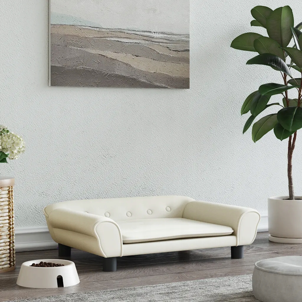 Levně vidaXL Pelíšek pro psy krémový 70 x 48 x 22 cm samet