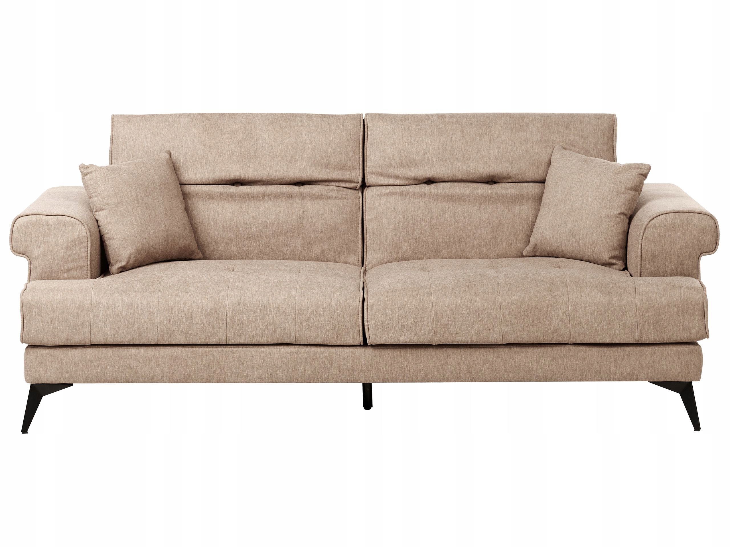 Sofa trzyosobowa tapicerowana jasnobrązowa