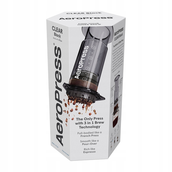 Aeropress Clear Black Zaparzacz Do Kawy Czarny Z 100 Filtrami