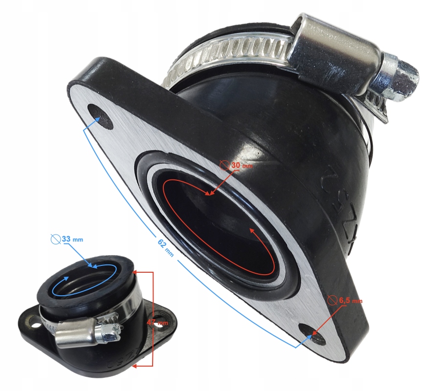 

Króciec ssący gaźnika Nibbi Manifold Huayang 30mm