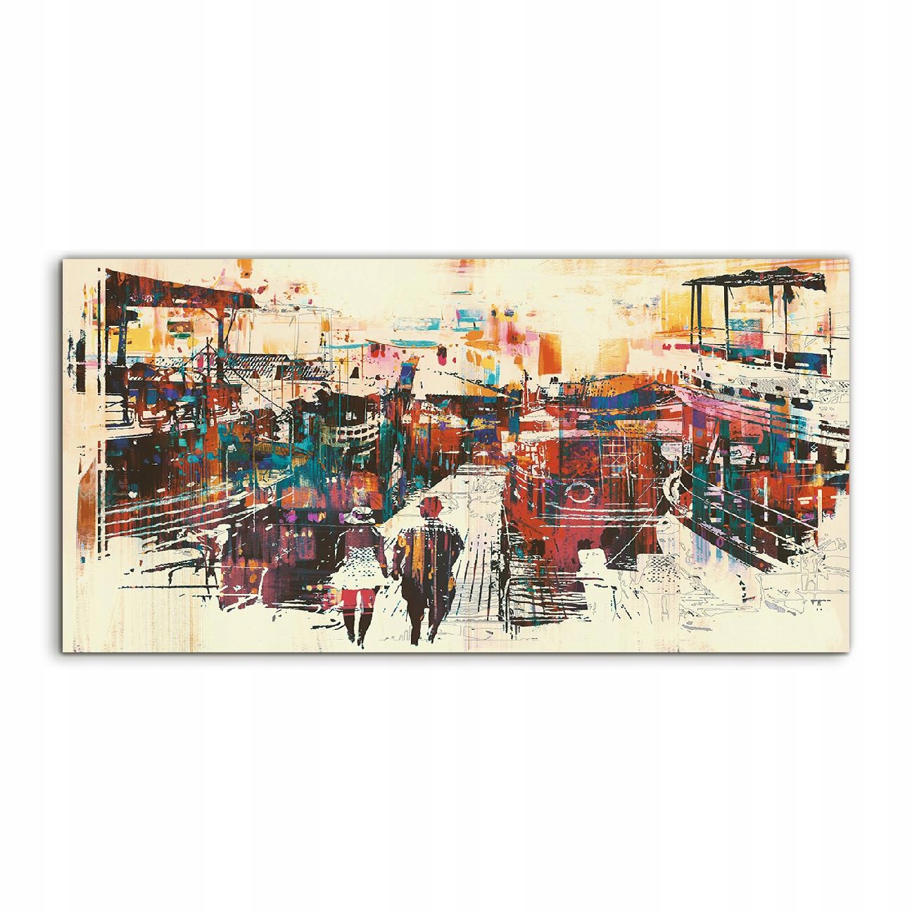 Akrylový obraz 140x70 závesný Ulice Mesto Budovy